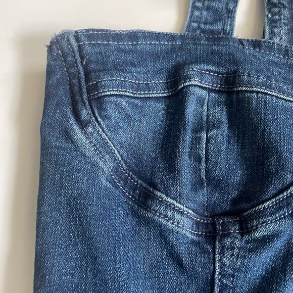 Guess Womens Denim Jumpsuit Overalls Size 27  Button Front Dark Wash Adjustable - Picture 3 of 11